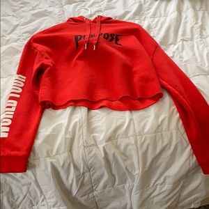 cropped purpose tour hoodie